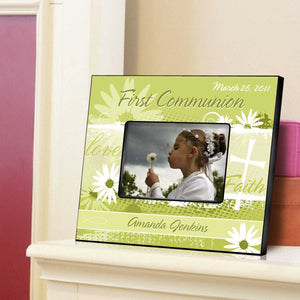 Personalized First Communion Picture Frame-Delicate Daisy | JDS
