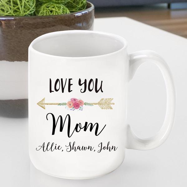 Personalized Ceramic Love You Coffee Mug Mom - Grandma | JDS
