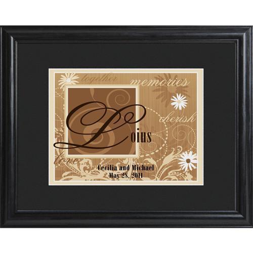 Personalized Coupleâ€™s Name Sign - Framed - Brown | JDS