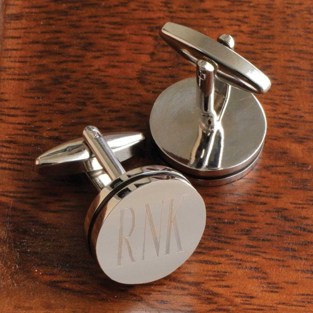 Personalized Cufflinks - Pin Stripe - Silver - Monogram - Groomsmen Gifts | JDS