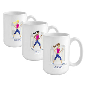 Personalized Go-Girl Coffee Mug - Golfer, Runner, Shopper, Yoga | JDS