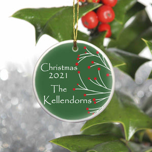 Personalized Simply Natural Ceramic Ornament | JDS