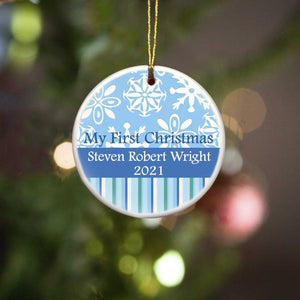 Personalized Ornament - Christmas Ornament - My First Christmas