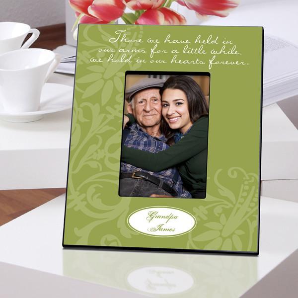 Personalized Memorial Frame - Green Hearts