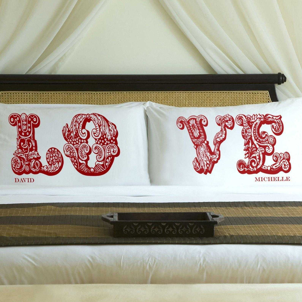 Personalized Couples Pillow Case Set - LOVE | JDS