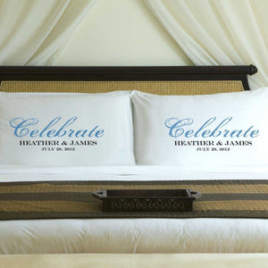 Personalized Celebration Couples Pillow Case Set | JDS