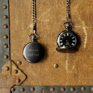 Personalized Pocket Watch - Midnight - Groomsmen - 1.5" | JDS