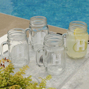 Personalized Glasses - Set of 4 - Mason Jars - Glassware - Wedding Gifts | JDS