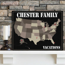 Load image into Gallery viewer, Personalized Family Signs - Travel Map - Canvas Sign | JDS
