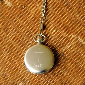 Engraved Pocket Watch - Engraved Cross - Inspirational - Confirmation Gifts | JDS