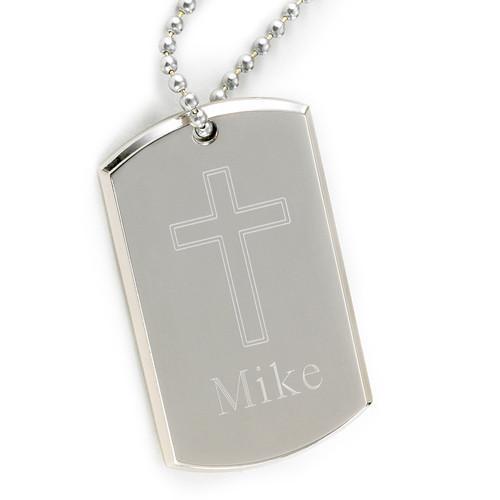 Personalized Dog Tags - Cross Necklace - Inspirational - Confirmation Gifts | JDS