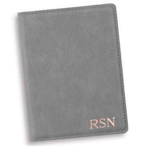 Personalized Gray Passport Holder | JDS