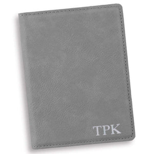 Personalized Gray Passport Holder | JDS
