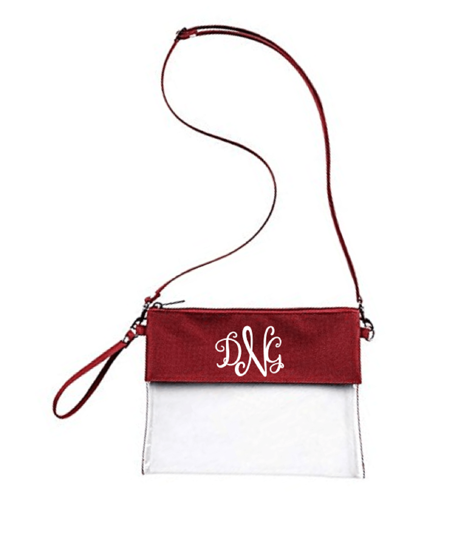 Custom Monogrammed or Personalized Purse Clear Stadium Bag Crossbody B DG Custom Graphics