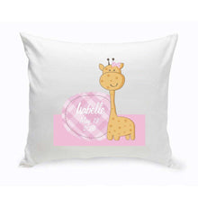 Load image into Gallery viewer, Personalized Baby Nursery Giraffe Throw Pillow | JDS
