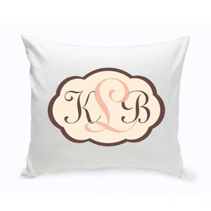 Personalized Monogrammed Baby Pink and Brown Chevron Throw Pillow | JDS