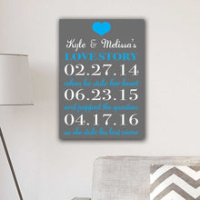 Load image into Gallery viewer, Personalized Our Love Story Canvas Print | JDS