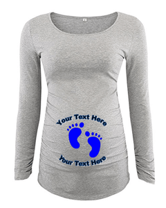 Custom Personalized Designed Long Sleeve Maternity T-shirt