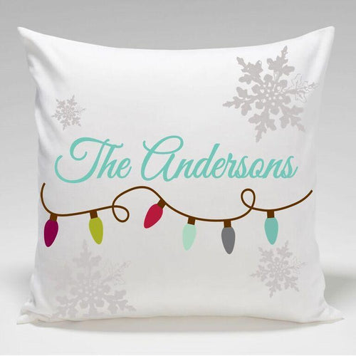 Personalized Holiday Throw Pillows - Christmas Lights | JDS