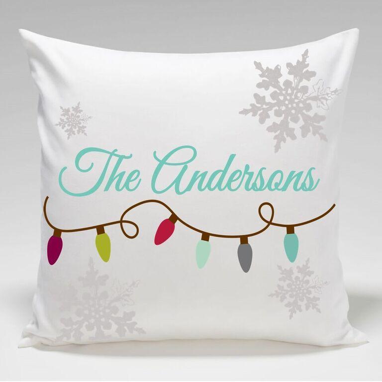 Personalized christmas throw discount pillows