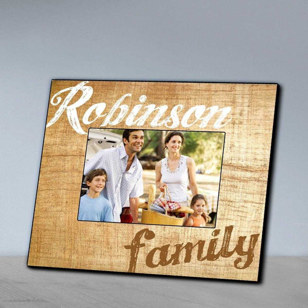 Personalized Family Wood Grain Picture Frame | JDS