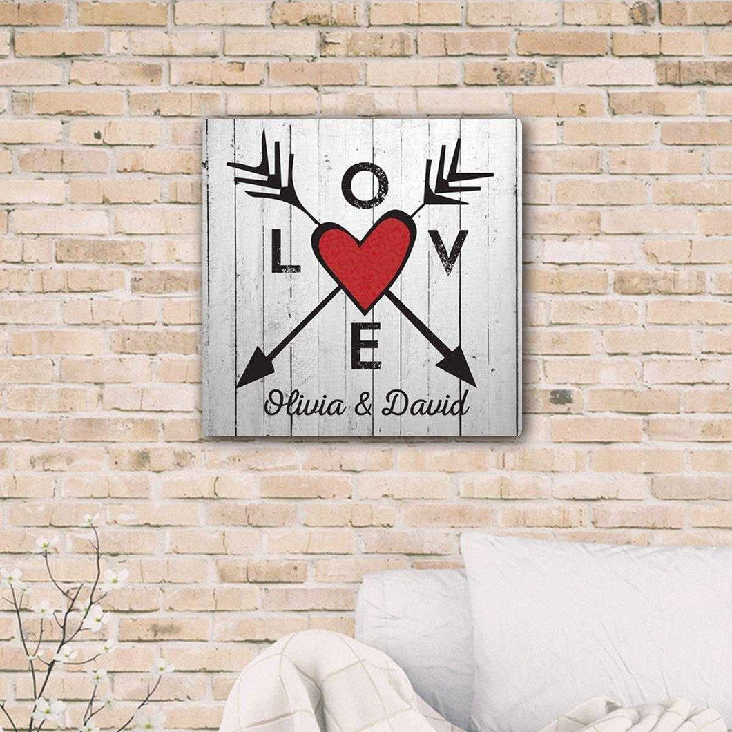 Love Arrows Personalized Canvas Print | JDS