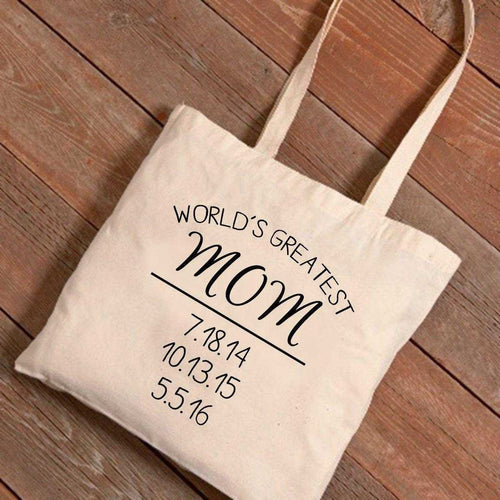 Personalized Tote Bags - World's Greatest Mom - Mother's Day Gifts | JDS
