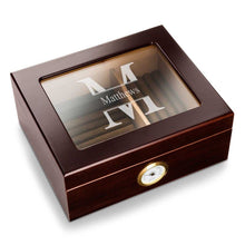 Load image into Gallery viewer, Personalized Humidor - Glass Top - Mahogany | JDS