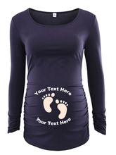 画像をギャラリービューアに読み込む, Custom Personalized Designed Long Sleeve Maternity T-shirt