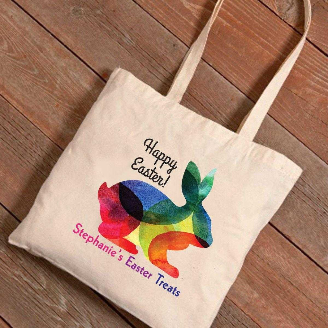Personalized Easter Canvas Bag - Rainbow Bunny | JDS