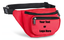 Load image into Gallery viewer, Custom Personalized 3 Zippered Compartments Adjustable Waste Sport Fanny Pack