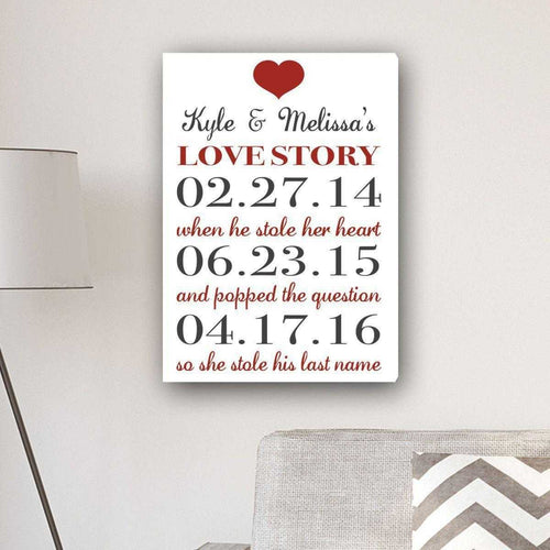 Personalized Our Love Story Canvas Print | JDS