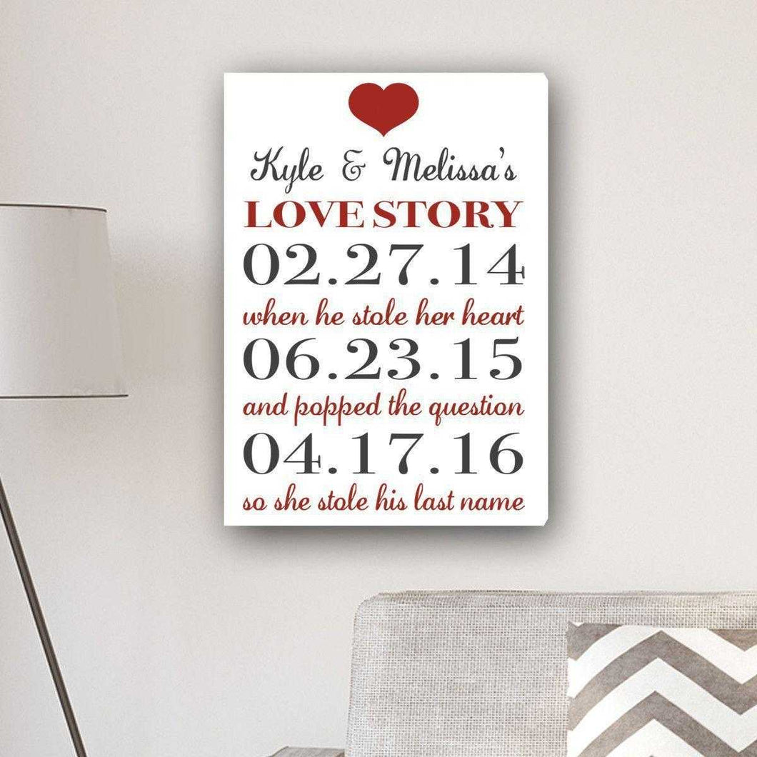 Personalized Our Love Story Canvas Print | JDS