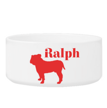 Load image into Gallery viewer, Personalized Man&#39;s Best Friend Silhouette Large Dog Bowl | JDS