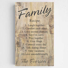 Cargar imagen en el visor de la galería, Personalized Family Recipe Canvas Sign | JDS