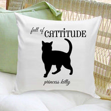 Load image into Gallery viewer, Personalized Throw Pillow - Cat Silhouette - Gifts for Cat Lovers | JDS