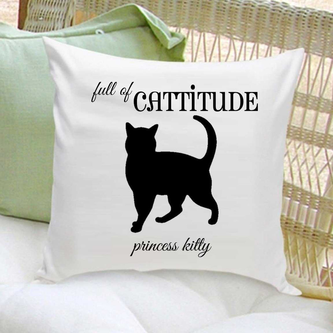 Personalized Throw Pillow - Cat Silhouette - Gifts for Cat Lovers | JDS