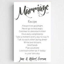 Load image into Gallery viewer, Personalized Marriage Recipe Canvas Print