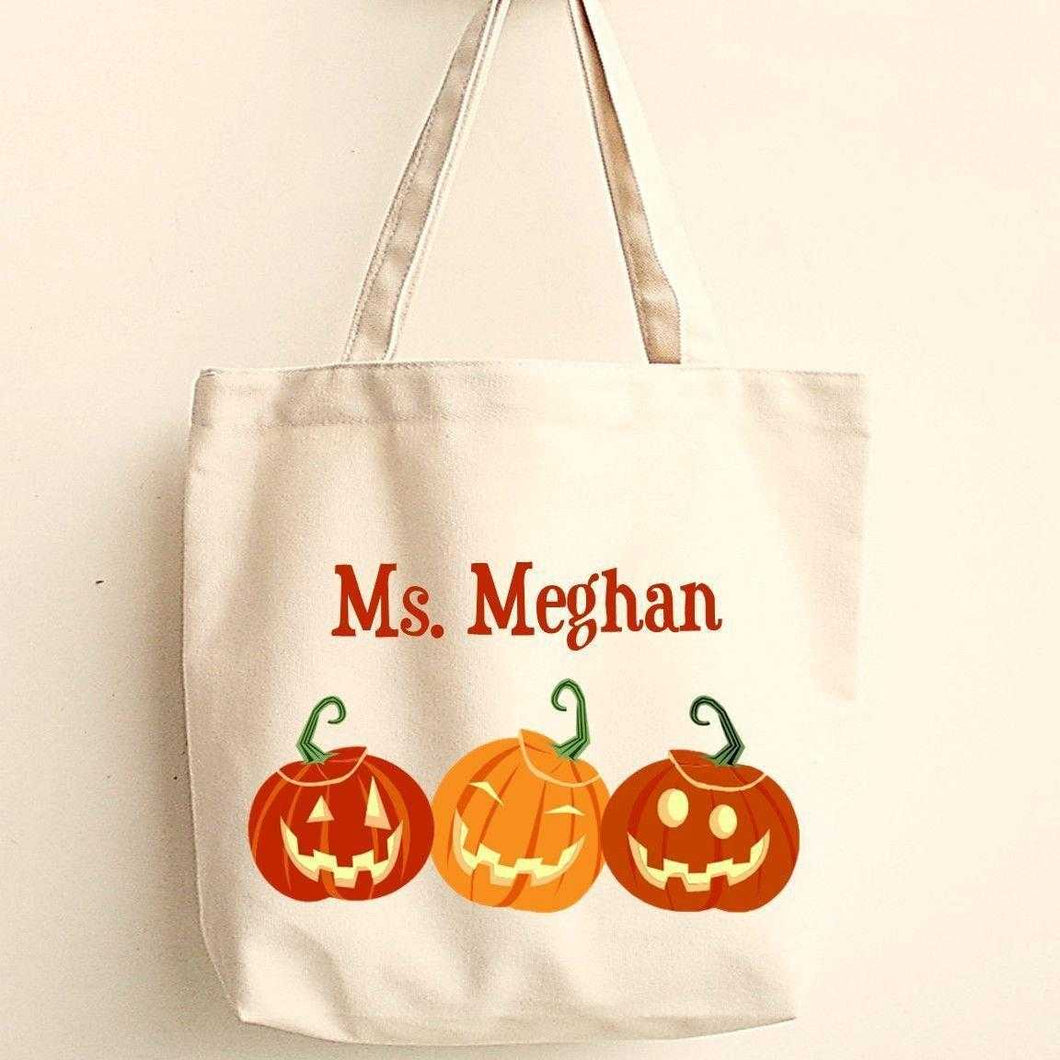 Personalized Halloween Canvas Trick-or-Treat Tote | JDS