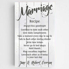 Load image into Gallery viewer, Personalized Marriage Recipe Canvas Print | JDS