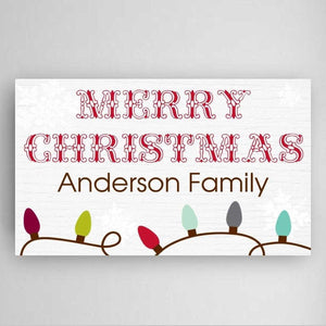 Personalized Christmas Lights Canvas Sign | JDS