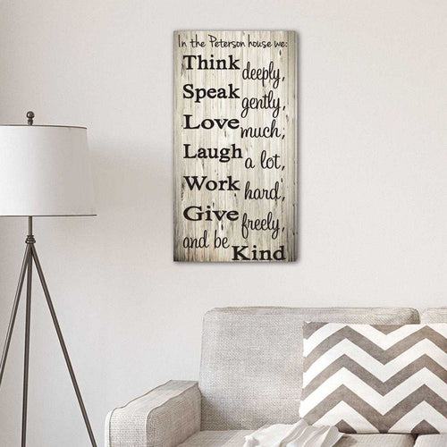 Think Speak Love Personalized Canvas Print | JDS