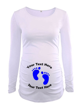 画像をギャラリービューアに読み込む, Custom Personalized Designed Long Sleeve Maternity T-shirt