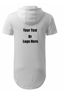 Custom Personalized Design Your Own Hipster Hip Hop Short Sleeve Longline Pullover Hoodie Shirt