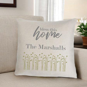 Bless This Home Personalized Throw Pillow | JDS