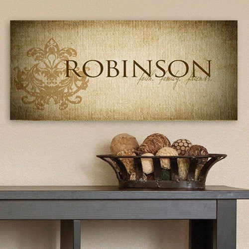 Personalized Faith & Family Canvas Sign