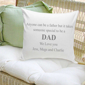 Personalized Parent Throw Pillow- Anyone Can Be A Father | JDS