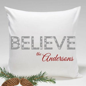 Personalized Holiday Throw Pillows - Believe | JDS