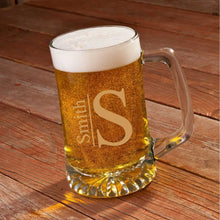 Load image into Gallery viewer, Personalized Beer Mugs - Monogram - Glass - 25 oz. | JDS