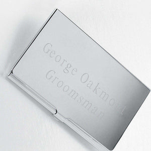 Personalized Business Card Holder - Silver Plated - Executive Gifts | JDS